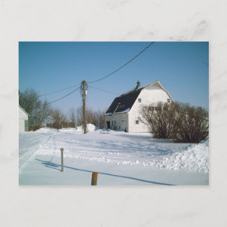 Iowa Barn in the Winter Postcard