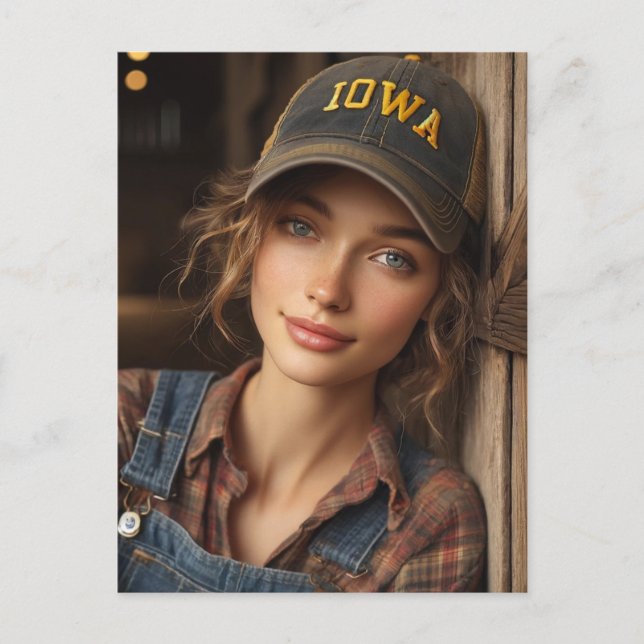 Iowa Beautiful Girl Postcard (Front)