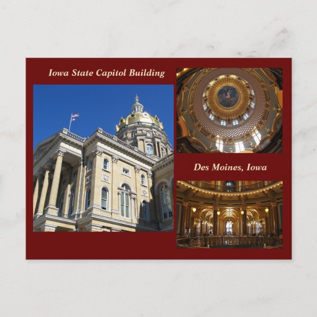Iowa Capitol Building and rotunda interior Postcard (Front)