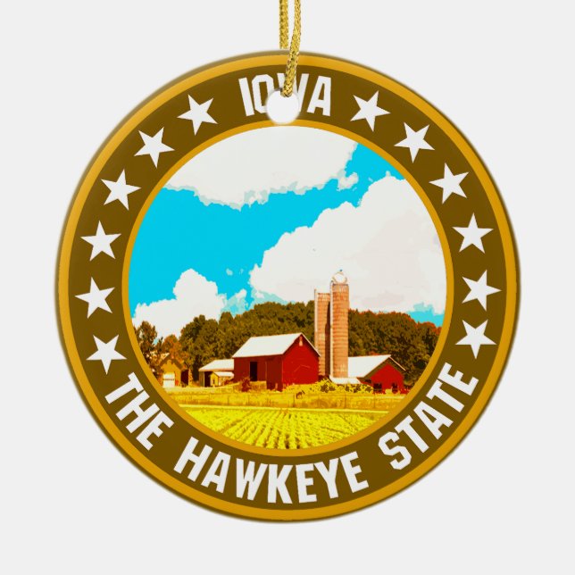 Iowa                                               ceramic ornament (Front)