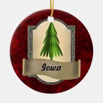 Iowa Christmas Ornament by christmas_tshirts at Zazzle