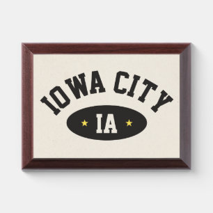 Iowa City Athletic Style Typography Framed Print Award Plaque