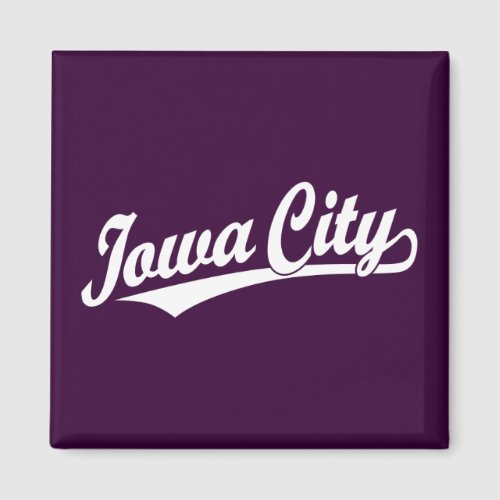 Iowa City script logo in white Magnet