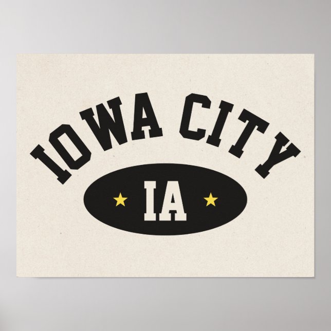Iowa City Vintage Sporty College Poster (Front)