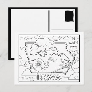 iowa color me collage postcard