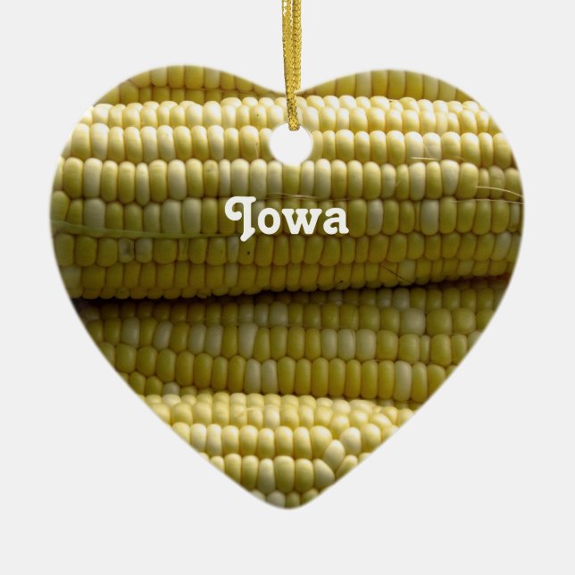 Iowa Corn on the Cob Ceramic Ornament (Front)