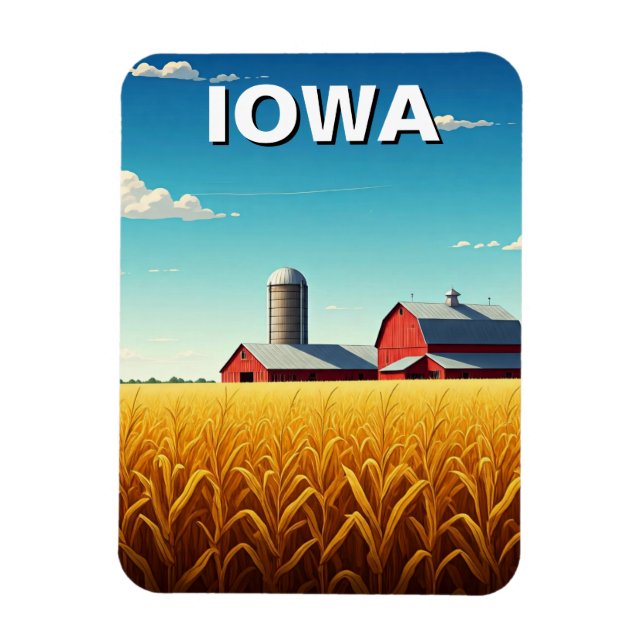 Iowa Cornfield Red Barn Magnet (Vertical)