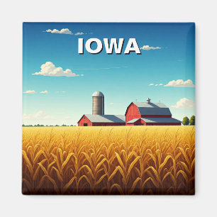 Iowa Cornfield Red Barn Magnet