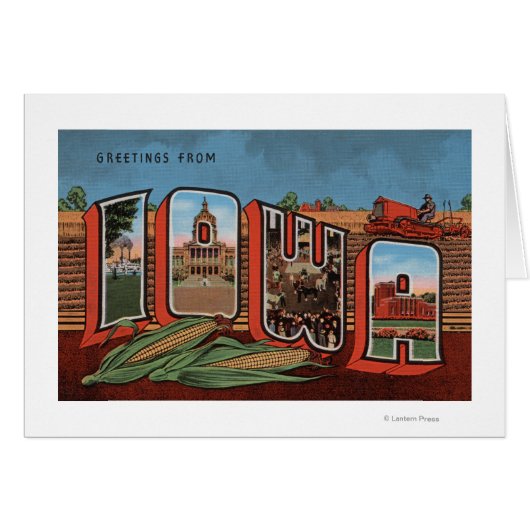 Iowa (Cornfields & Corn) - Large Letter Scenes Cards (Front Horizontal)