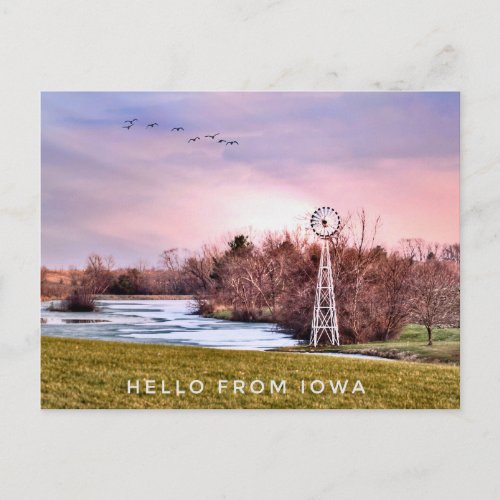 Iowa Country Hello Postcard