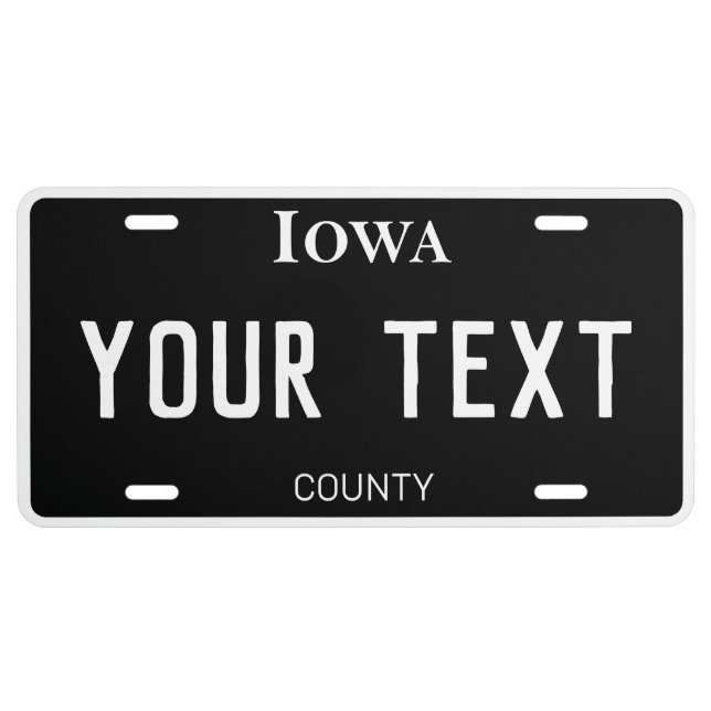 Iowa Custom License Plate (Front)