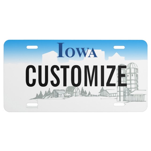 Iowa Custom License Plate (Front)