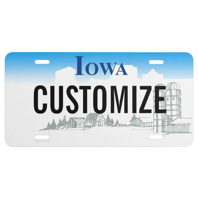 Iowa Custom License Plate Zazzle