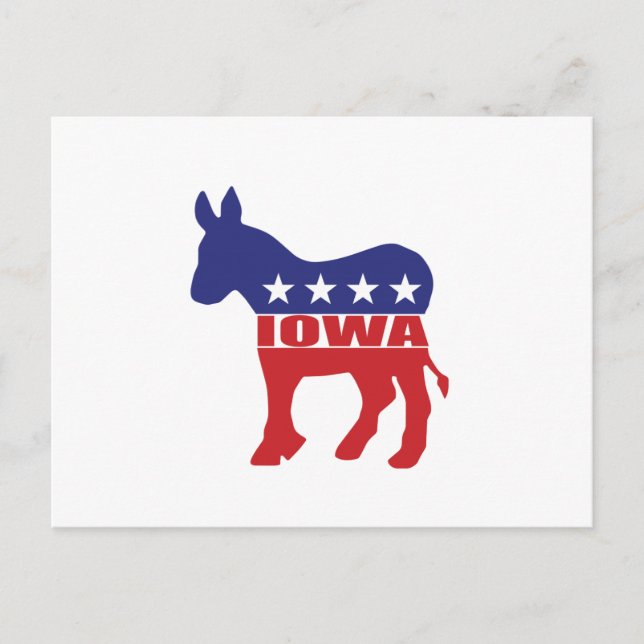 Iowa Democrat Donkey Postcard (Front)