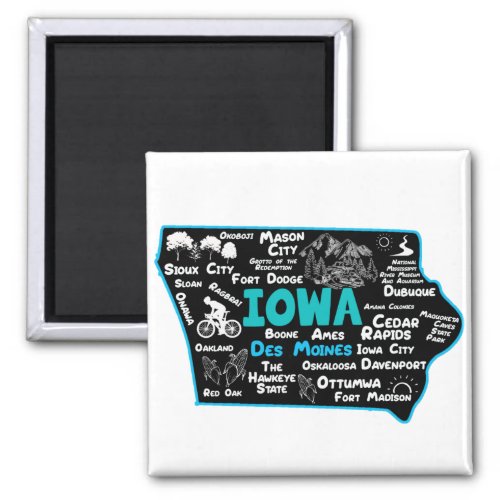 Iowa Des Moines Cedar Rapids Sioux City Mason Magnet
