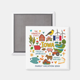Iowa Family Trip Keepsake Personalized Magnet