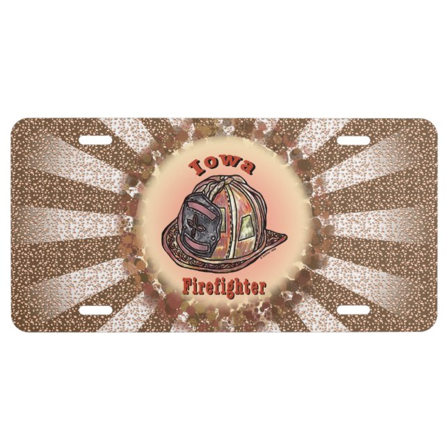 Iowa Firefighter  License Plate (Front)