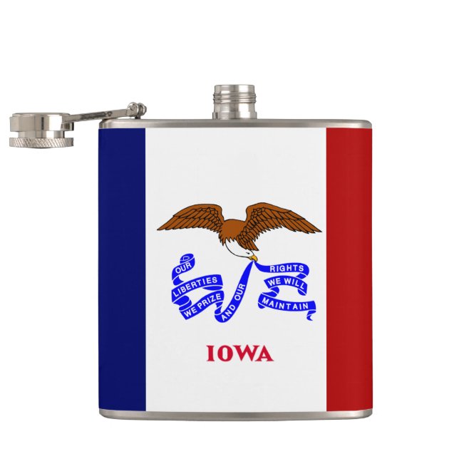 Iowa flag flask (Opened)