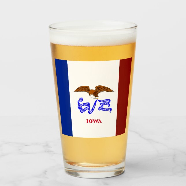 Iowa flag  glass (Front Filled)