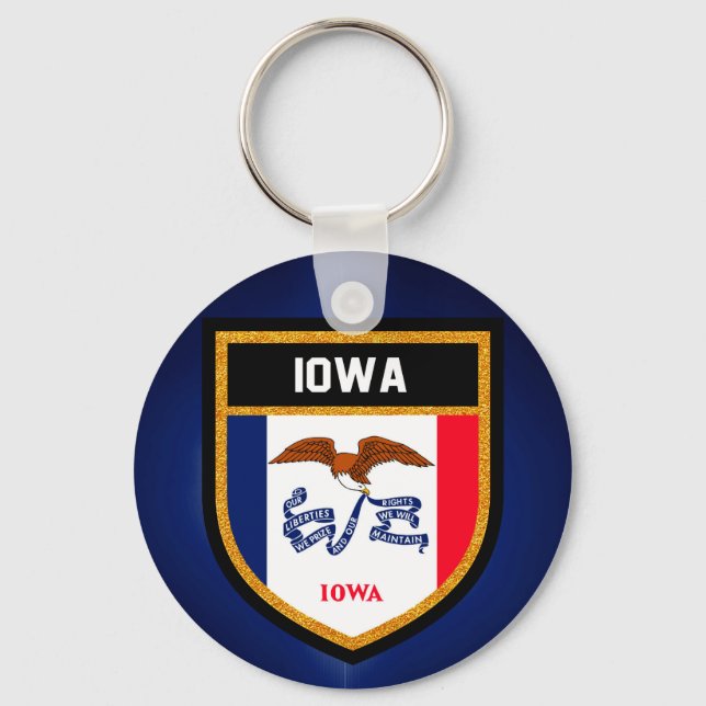 Iowa Flag Keychain (Front)