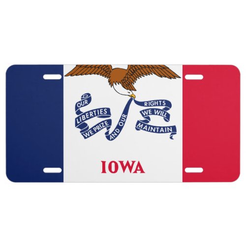 Iowa Flag License Plate