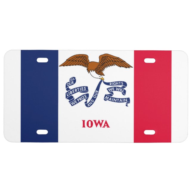 Iowa flag license plate (Front)