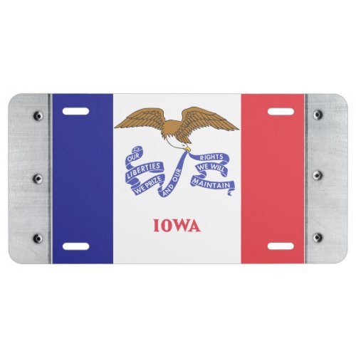 IOWA Flag _ License Plate