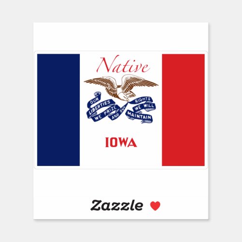 Iowa Flag Native Sticker