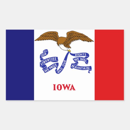 Iowa Flag Rectangular Sticker