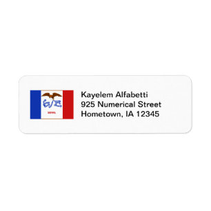Iowa Flag Return Address Label