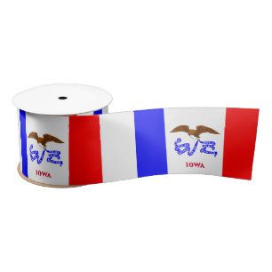Iowa flag satin ribbon