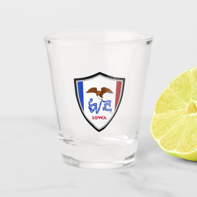 Iowa flag shot glass (Front)