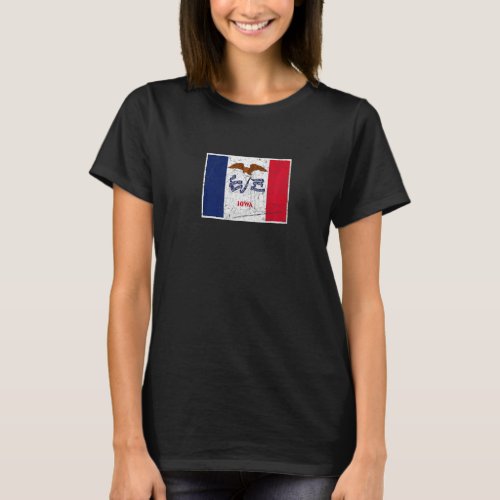 Iowa Flag State Vintage Style T_Shirt