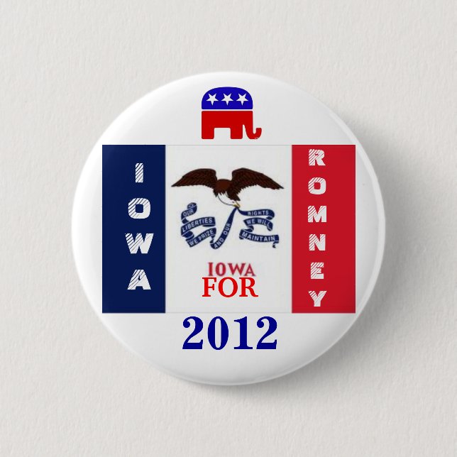 Iowa  for Romney 2012 Button (Front)