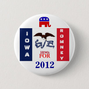 Iowa  for Romney 2012 Button
