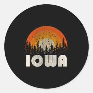 Iowa - funny nature vintage hiking 60s 70s 80s 90s classic round sticker