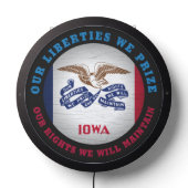 IOWA HAWKEYE STATE FLAG LED SIGN (Lights Off)