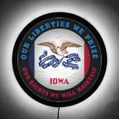 IOWA HAWKEYE STATE FLAG LED SIGN (Front)