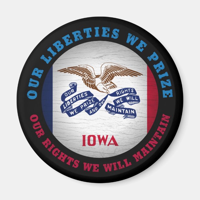 IOWA HAWKEYE STATE FLAG MAGNET (Front)