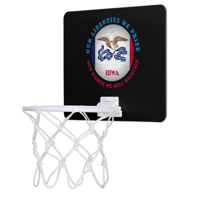IOWA HAWKEYE STATE FLAG MINI BASKETBALL HOOP (Left)