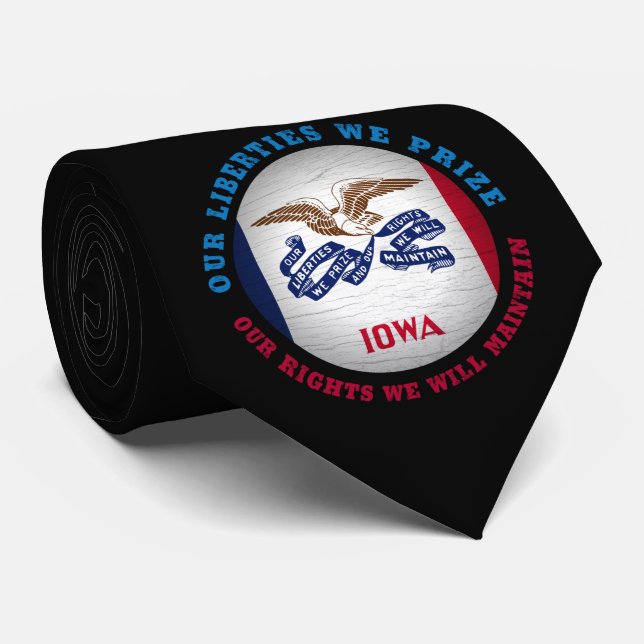 IOWA HAWKEYE STATE FLAG NECK TIE (Rolled)