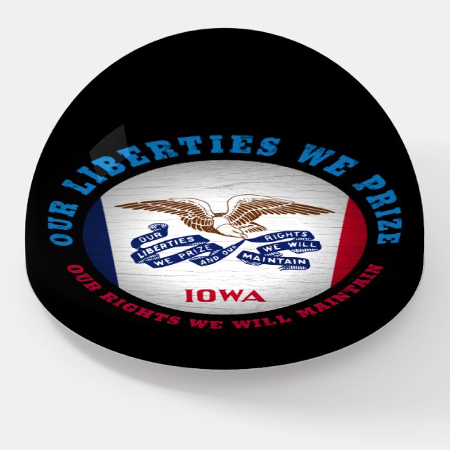 IOWA HAWKEYE STATE FLAG PAPERWEIGHT (Angled)