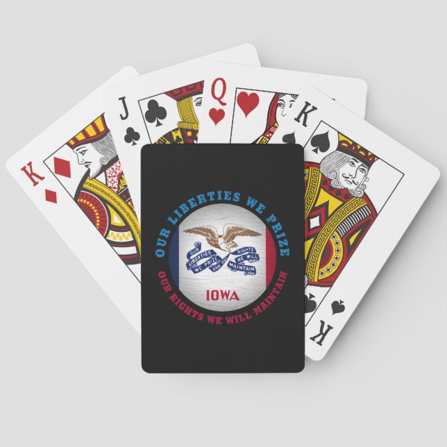 IOWA HAWKEYE STATE FLAG POKER CARDS (Back)