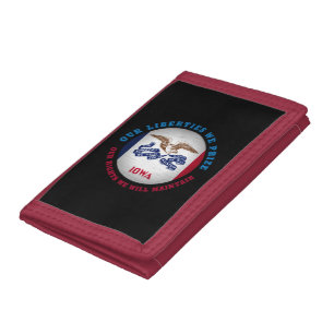 IOWA HAWKEYE STATE FLAG TRIFOLD WALLET