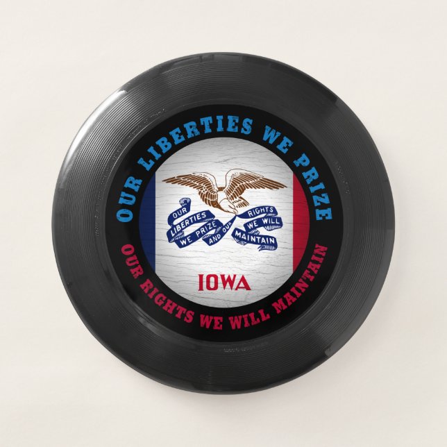 IOWA HAWKEYE STATE FLAG Wham-O FRISBEE (Front)