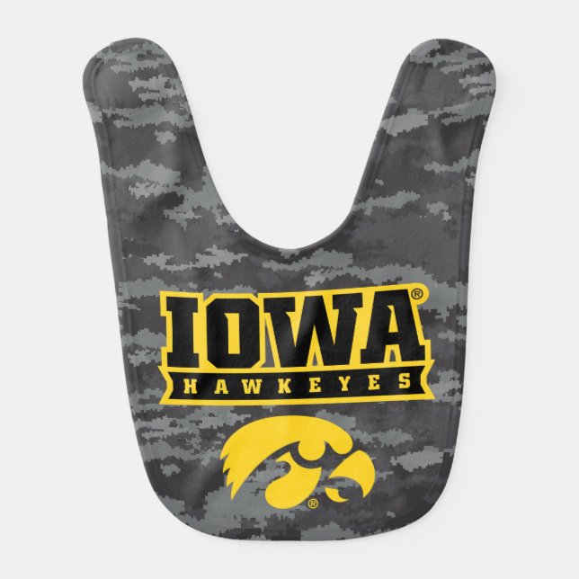 Iowa Hawkeyes | Camouflage Baby Bib (Front)