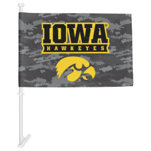 Iowa Hawkeyes Camouflage Car Flag