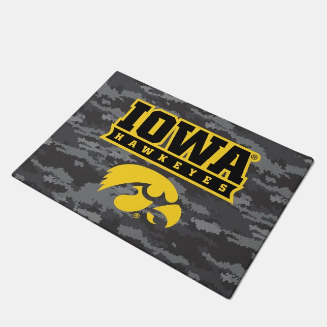 Iowa Hawkeyes | Camouflage Doormat (Angled)