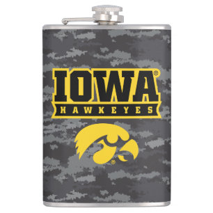 Iowa Hawkeyes   Camouflage Flask