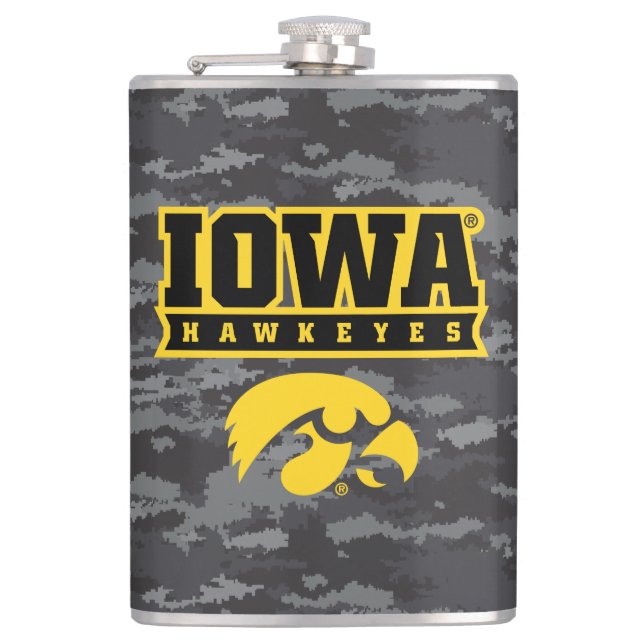 Iowa Hawkeyes | Camouflage Flask (Front)